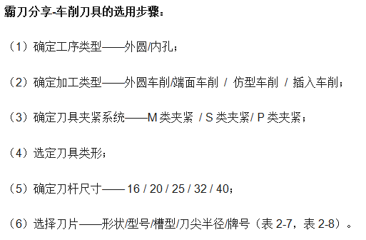 霸刀分享-车削刀具的选用步骤