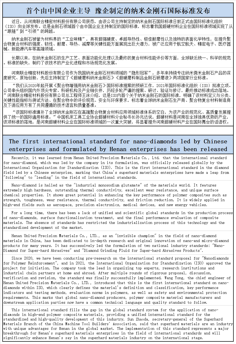 首个由中国企业主导 豫企制定的纳米金刚石国际标准发布.png